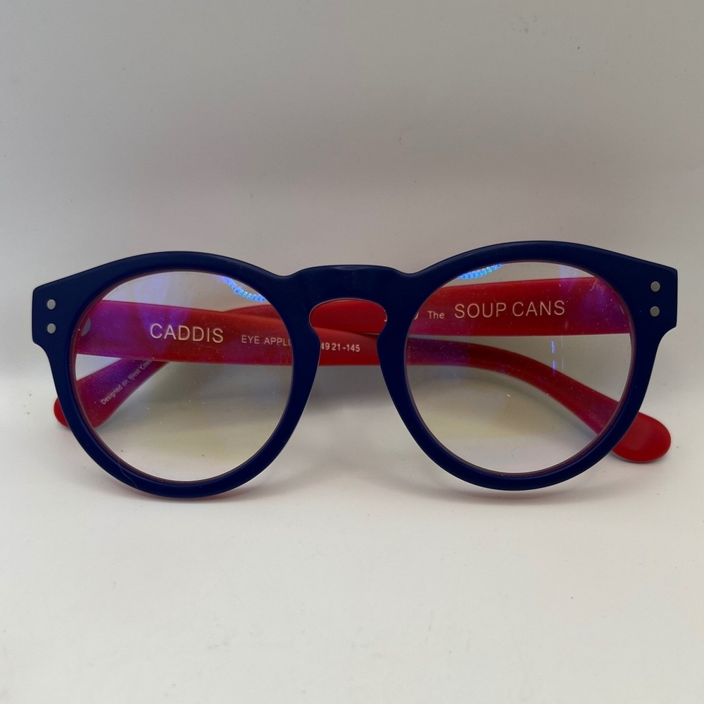 Caddis The Soup Cans Reading Glasses 1.00 Red Blue White 49-21-145